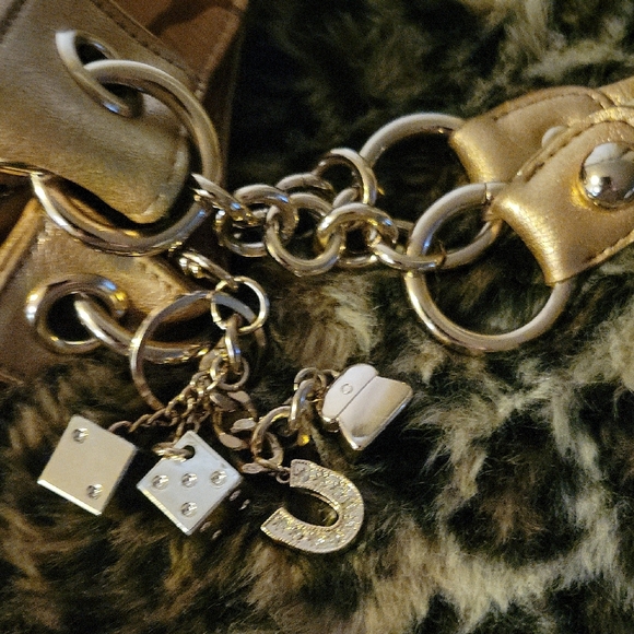 Kathy Van Zeeland Brown and Gold Shoulder Bag with Eye-Catching Design - Picture 6 of 10